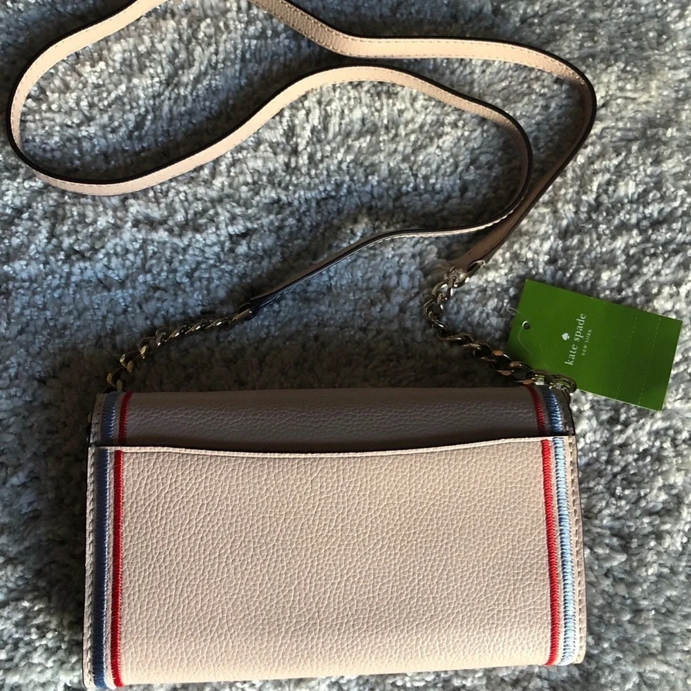 NWT KATE SPADE  Eva Embroidered Wallet On A Chain